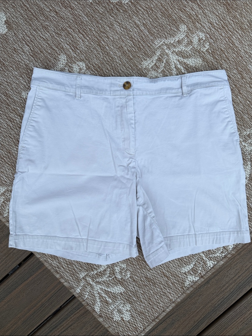 Talbots White Cotton Bermuda Shorts